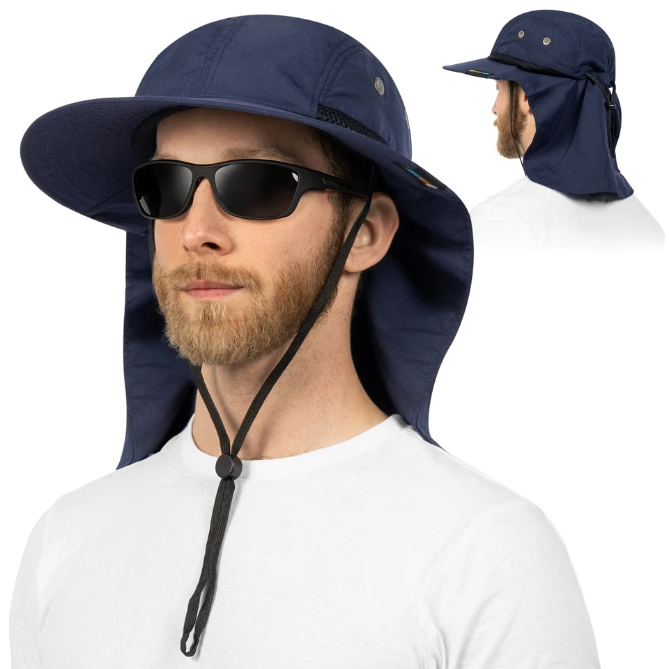 Sombrero de ala ancha para sol protección UV gorra de cubo para senderismo camping pesca safari hombres Foto 1 de 1