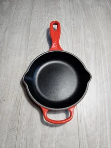💥Sartén de hierro fundido esmaltada Le Creuset de 6 1/4” (16 cm) roja #A - Imagen 1 de 10