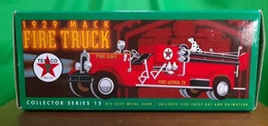 Nuevo en caja ERTL 1929 Mack Camión de Bomberos Texaco Diecast Banco de Metal Coleccionista Serie #15 - Imagen 1 de 15