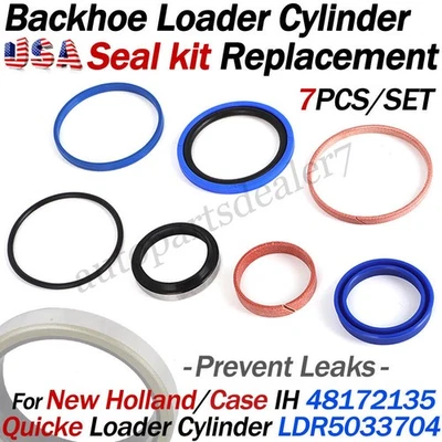 Kit de sellos -7 piezas para cilindro cargador New Holland Case IH 48172135 Quicke LDR5033704 Foto 1 de 4