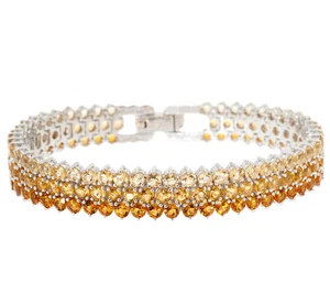 QVC Sterling Silver Ombre Tonal Citrine Bracelet, 7-1/4" - Picture 1 of 1