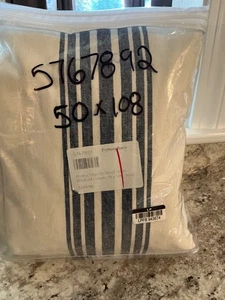 Tenda Pottery Barn 50 X 108 BLACKOUT Riviera NAVY a righe lino/cotone NUOVA - Foto 1 di 1