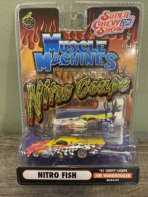 2003 Muscle Machines 1:64 Nitro Coupe '41 Chevy "Nitro Fish" JIM NORDHOUGEN NOVO - Imagem 1 de 3