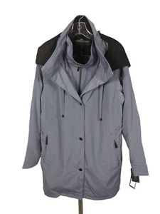 New FLEET STREET Women’s Rain Coat Jacket Removable Hood Dusty Light blue 1XL - Picture 1 of 7