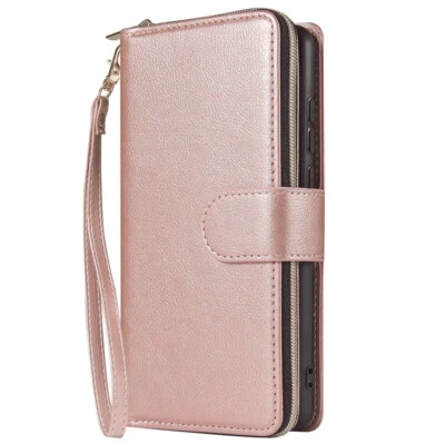 Estuche tipo billetera Asus Zenfone 4 Max ZC520KL 9 tarjetas cremallera soporte abatible estuche de cuero Foto 1 de 4