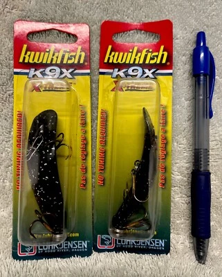 Lote de 2 Luhr Jensen Kwikfish K9X, negro brillo mofeta, inmersiones 10’, sal-fresco Foto 1 de 4