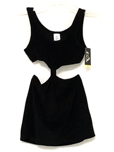 Cat & Jack Girl's Size S (6/7) Black Solid Swim Terry Cover Up Dress Black - Picture 1 of 9