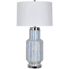 Crestview Collection CVAP2187 Fullbright Table Lamp Blue and White and Chrome