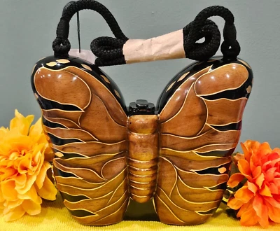 Timmy Woods Mariposa Butterfly Handcrafted Acacia Wood Handbag - NWT!! - Image 1 of 4