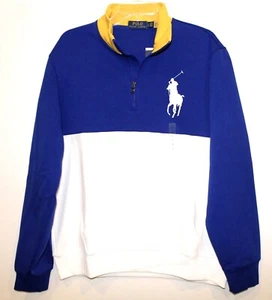 Polo Ralph Lauren Para Hombres Azul Big Pony 1/2 Cremallera Pullover Sudadera Nueva con Etiquetas $168 Talla M - Imagen 1 de 4