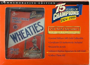 1999 Wheaties 24K Gold Signature 1934 Lou Gehrig Collector’s Mini Box - Picture 1 of 2