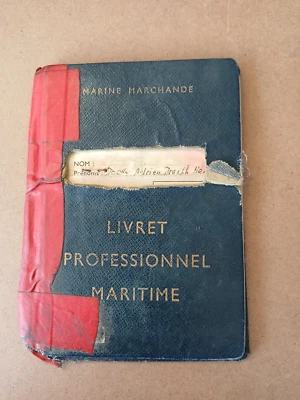 Livret professionnel maritime Marine Marchande 1968 Nantes photo tampon - Photo 1/4