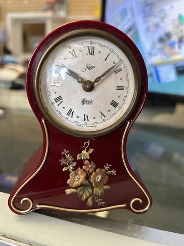Vintage Staiger Windup with Music Clock West German / Runs Great Cover