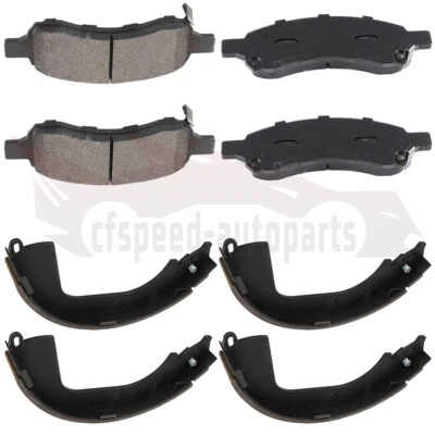 For Chevrolet Colorado 4x Ceramic Brake Pads & 4x Brake Shoes Front and Rear Kit - Image 1 of 4