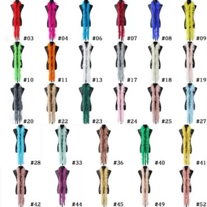 Boa de pluma de avestruz de 2 metros a rayas sombrero ropa accesorios bufanda joyería tira - Imagen 1 de 34