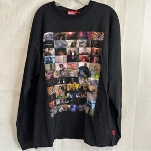 Diesel Boxy Live Stream Graphic Long Sleeve Shirt Black Large - Picture 1 of 9