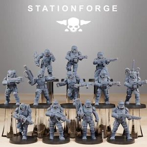 Kit de constructor de infantería Vaskar de la Guardia Nacional Stationforge miniatura 28 mm de mesa - Imagen 1 de 12