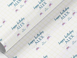 Personalised game theme wrapping paper, gift wrap, any name, any wording, kids - Picture 1 of 8