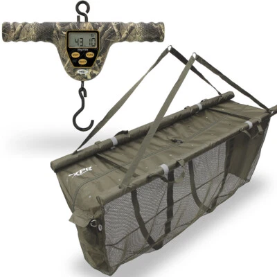 NGT XPR Floating Weighing Sling Carp Fishing & Stink Bag with Digital Camo Scale - Image 1 of 4