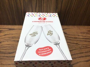 JELLY BELLY Champagne Flutes 2 pack - 7.25 FL OZ - 8.25" - NEW IN BOX! - 2017 43 - Picture 1 of 4