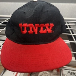Vintage 90’s UNLV Running Rebels University Snapback Cap Hat Red Black - Picture 1 of 9