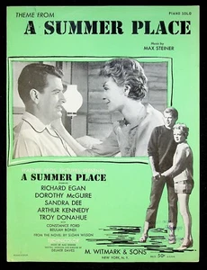 1959 A Summer Place w/ Richard Egan Dorothy McGuire Sandra Dee Movie Sheet Music - Picture 1 of 3