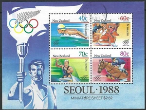 New Zealand - 1988 Health - Olympic Games Miniature Sheet UNH - Picture 1 of 1