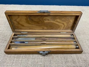 RARE ANTIQUE FRUIT WOOD PEN WRITING SET IN CASE - Foto 1 di 5