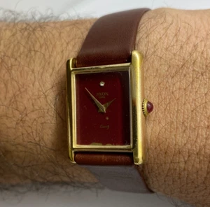 Vintage Watch Myon Paris Style Must de Cartier tank Gold Plated Wristwatch 1970s - Picture 1 of 20