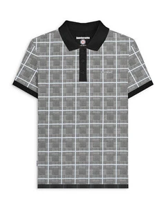 Polo uomo Lambretta bianca principe di Galles check mod ska casual - Foto 1 di 5