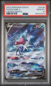 PSA 10 Gem Mint Pokemon Crown Zenith Suicune V #GG38/GG70 Full Art - Picture 1 of 3