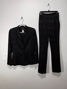 DD Collection Women’s Two Piece Black Floral Paisley Suit Size 4 Made In Italy - Picture 1 of 14