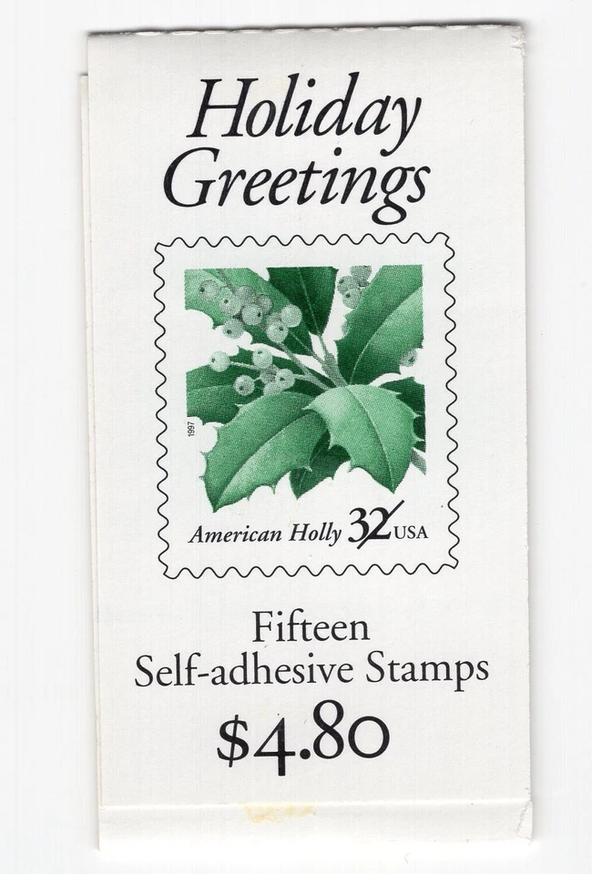 1997 32 cent Christmas Holly complete booklet of 15 Scott #BK264, Mint NH - Image 1 of 1