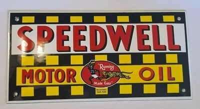SPEEDWELL (GARAGE) PORCELAIN EMAILLE / ENAMEL SHIELD, SIGN, PLATE. RETRO - Image 1 of 2