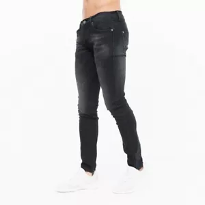 Crosshatch Mens Emaciated Distressed Skinny Fit Jeans Black Waist 36R BNWT - Picture 1 of 2