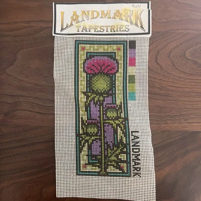Hand Painted Needlepoint Canvas LANDMARK TAPESTRIES Thistle FM2 - Image 1 of 4
