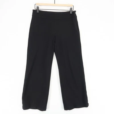 Eileen Fisher Wide Leg Cropped Pants Womens Petite Small PS Black Italian Fabric - Image 1 of 4