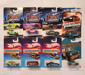 HOT WHEELS SET 8 NEON SPEEDERS FAST FURIOUS ULTRA HOTS HONDA NISSAN MAZDA FORD - Picture 1 of 9