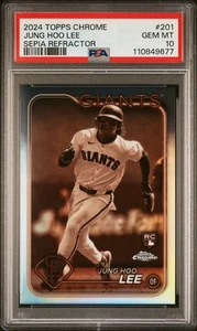 2024 Topps Chrome Sepia Refractors #201 Jung Hoo Lee RC ROOKIE PSA 10 GEM MINT - Picture 1 of 2