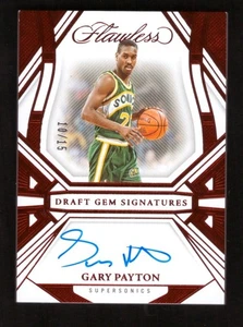 2023-24 Panini Flawless Gary Payton Draft Gem Signatures Auto Ruby 10/15 - Picture 1 of 2