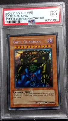 PSA 9 Mint 2002 Gate Guardian MRD-000 1st ED Secret Rare YuGiOh Asian English - Image 1 of 4