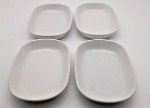 LOTE 4 Plato de Snack Corning Ware SIDEKICK P-140-B Blanco 6.75" x 4.5" De Colección - Imagen 1 de 4