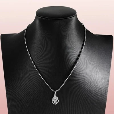 Real Moissanite Pendant Necklace 925 Sterling Silver 18k White Gold Plated GRA - Image 1 of 4