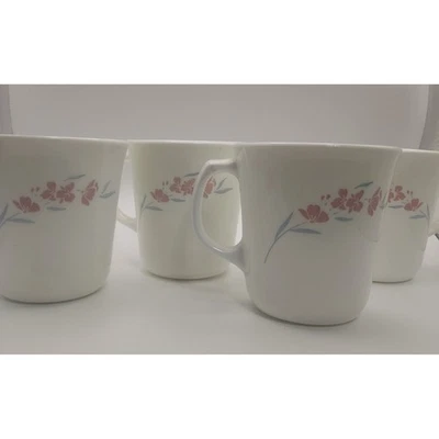 Juego de 4 tazas de té de café rosa floral Corning USA Foto 1 de 4