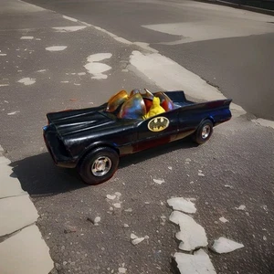 BATMOBILE plastica Simms 1966 completa Aurora Illinois Pre Duncan vintage 1970 US - Foto 1 di 18