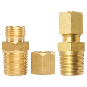 Appli Parts APWF-100BC 1/4 in Brass Compression Fitting reduction coupling for i - Picture 1 of 7