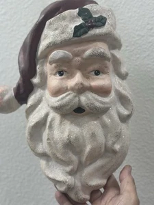 Papel maché cara de Papá Noel vintage colgante de pared decoración de Navidad puerta principal - Imagen 1 de 9