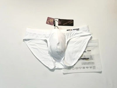 Brave Person    Size S   Men's Swim Bikini Brief - White - Pouch (BP9791-WH-M) - Image 1 of 4