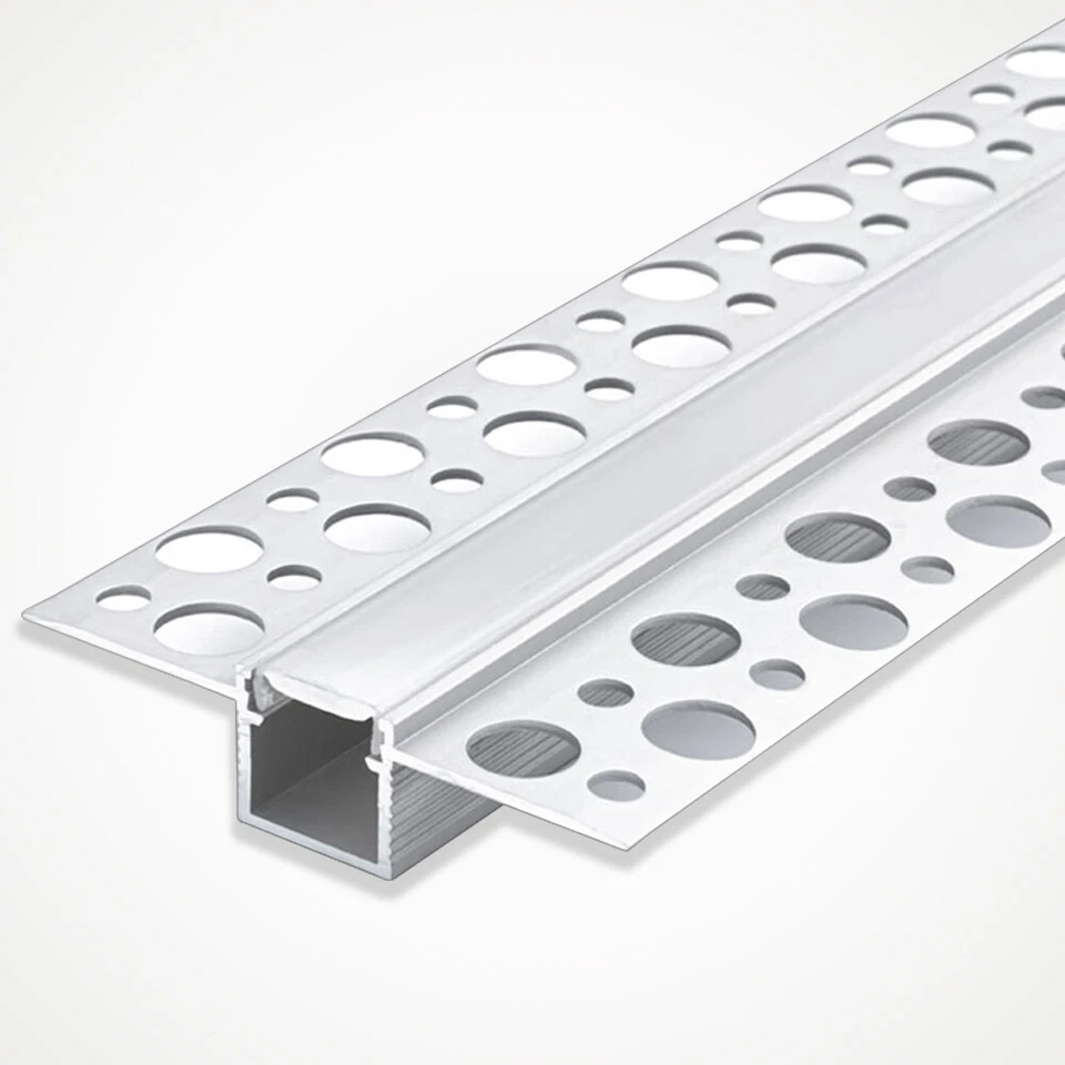 LED Aluminium Profile with Cover & End Caps LEDBRITE 2M /6.6FT Plaster In 5213 - Image 1 of 4