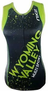 2XU Triathlon Sleeveless Compression Top Tank Womens Size M Green Black Wyoming - Picture 1 of 10